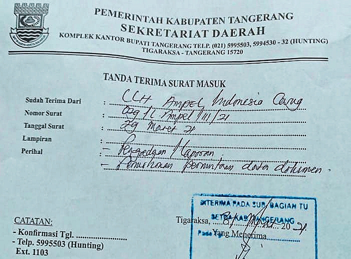 Penyulingan Thinner Resmi Diadukan LSM Ampel ke Bupati Tangerang