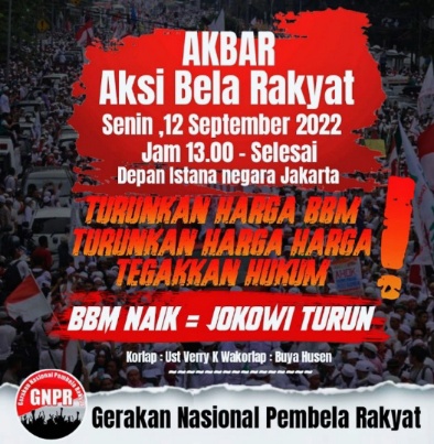 GNPR Siapkan Aksi Akbar Menolak Kenaikkan BBM di Depan Istana