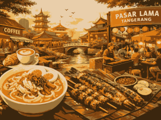 Jelajahi kuliner Tangerang dari Laksa legendaris, Sate Bandeng, hingga Pasar Lama dan kafe estetik penuh cita rasa.