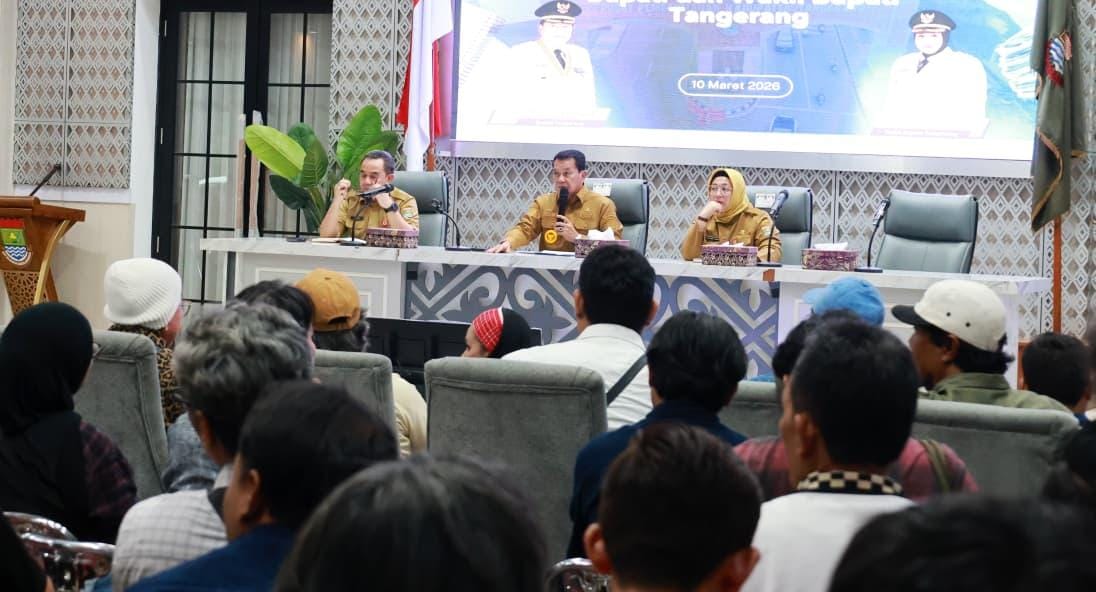 Bupati Maesyal Rasyid memaparkan capaian setahun kepemimpinan di Kabupaten Tangerang, mulai dari pertumbuhan ekonomi hingga penurunan stunting.