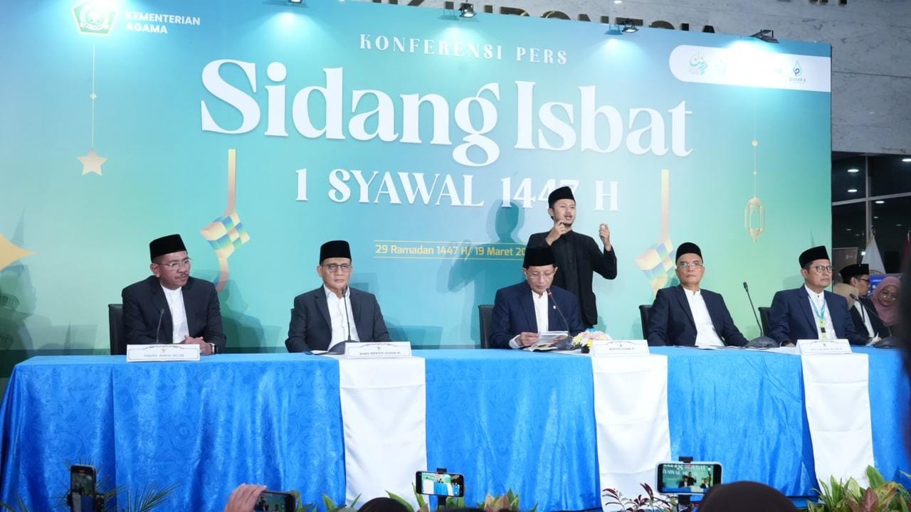 Pemerintah menetapkan Idulfitri 1447 H jatuh pada 21 Maret 2026 setelah sidang isbat menyatakan hilal belum memenuhi kriteria MABIMS.