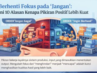 Pikiran bekerja seperti sistem produksi. Fokus pada hal positif bantu hasilkan peluang, bukan masalah dalam kehidupan sehari-hari.