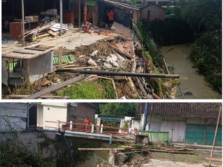 Hujan Deras Picu Tembok Rumah Warga Kalongan Juwangi Roboh
