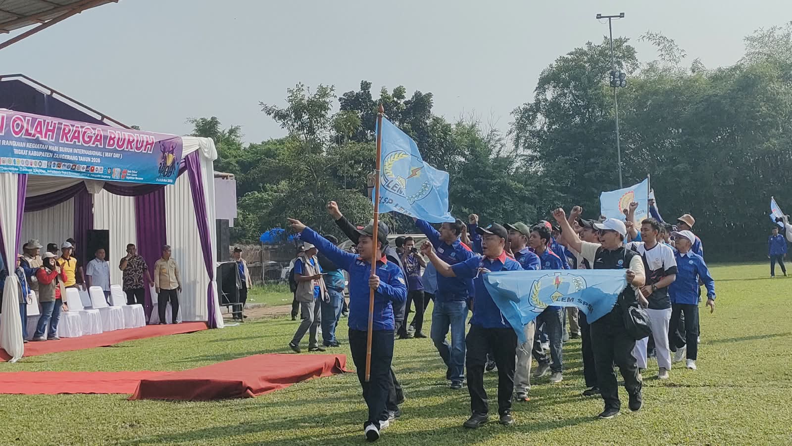 May Day 2026 di Kabupaten Tangerang, POB jadi ajang silaturahmi buruh, pengusaha, dan pemerintah di Stadion Mini Cikupa.